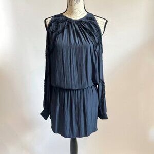 Ramy Brook Navy Blue Long Sleeve Cold Shoulder Dress